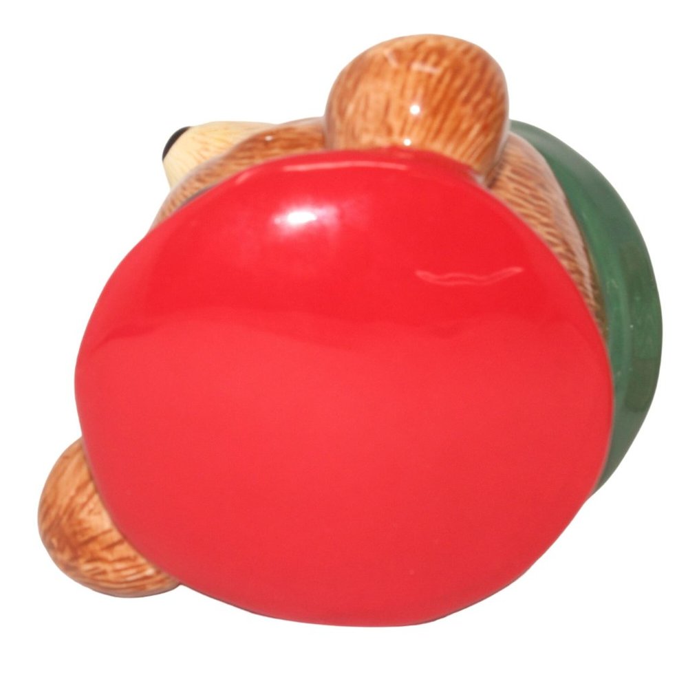 Harry & David 2010 Le Cubby Delivery Mailman Christmas Bear Cookie Jar Container - Picture 8 of 14